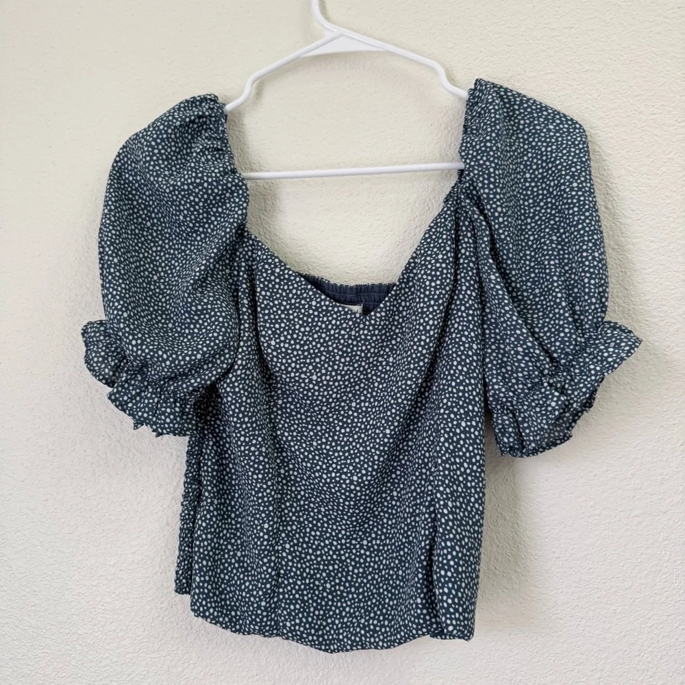 Abercrombie & Fitch Blue Puff Sleeve Cami Top Women’s Size Small
